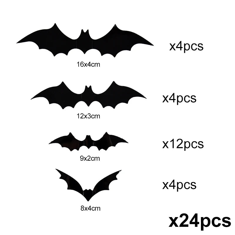 3D PVC Halloween Bats Wall Stickers