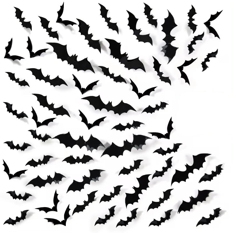 3D PVC Halloween Bats Wall Stickers