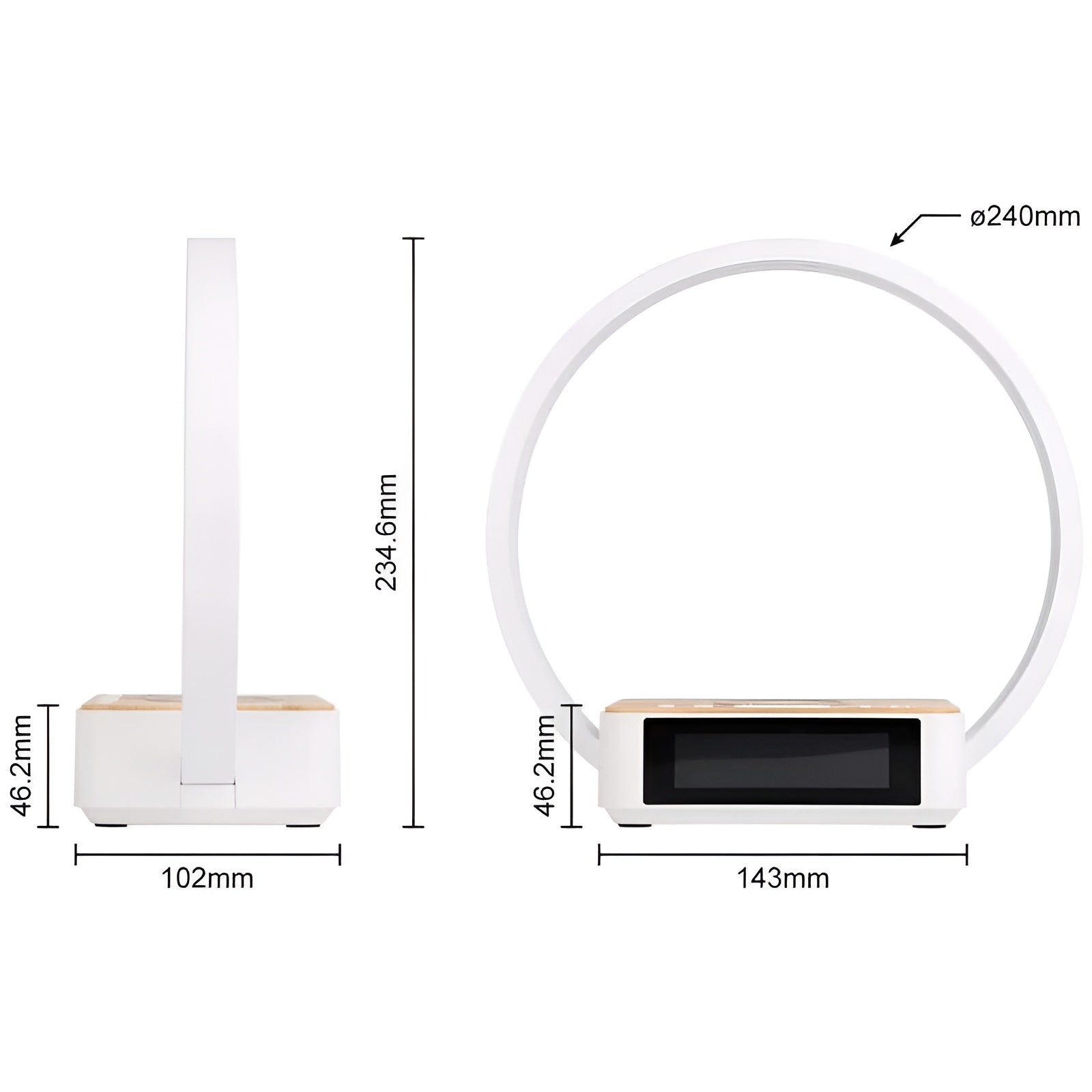 3-in-1 Table Lamp – Wireless Charging, Alarm Clock & Touch Control