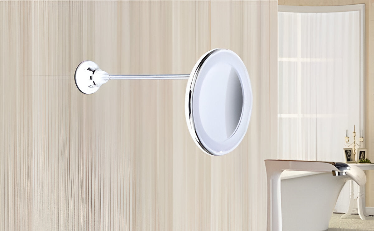 10X LED mirror on suction cup