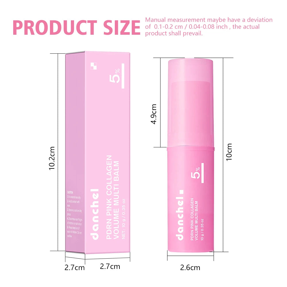 PDRN Pink Collagen Multi Volume Balm Stick Anti Aging Firming Anti Wrinkle For Eye Neck Forehead Smile Lines