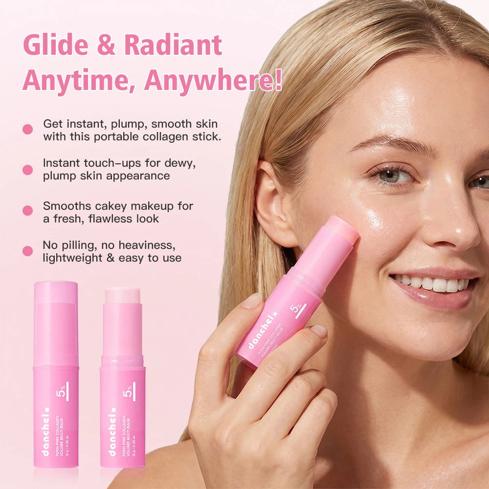 PDRN Pink Collagen Multi Volume Balm Stick Anti Aging Firming Anti Wrinkle For Eye Neck Forehead Smile Lines