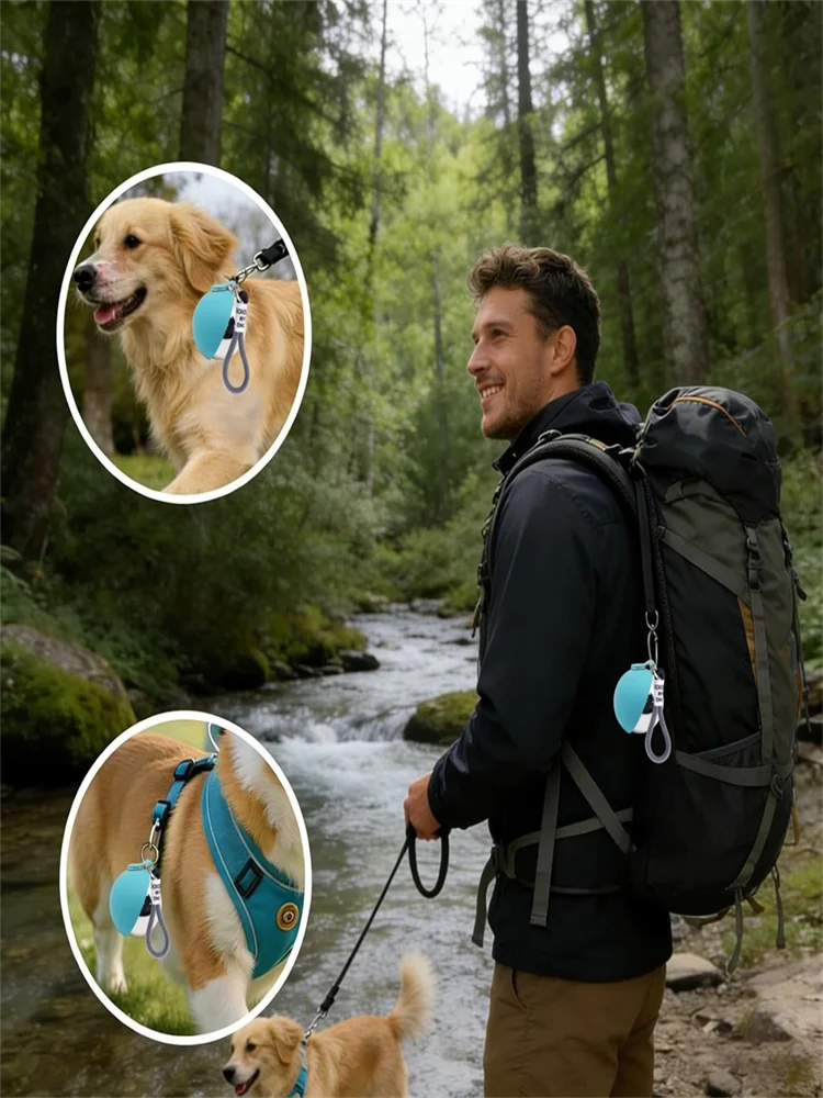 Upgraded 2In1 Portable Water Bottle with Collapsible Dog Bowl,Leakproof Round Travel Cup with Lanyard And Hook,Dog Water Bottle