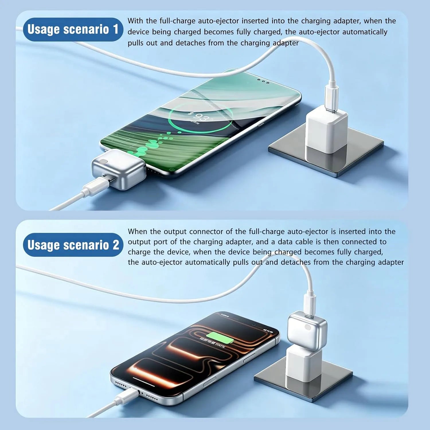 Smart Auto Unplug Charger Mechanical Ejector with True Physical Disconnection Fully Automatic Separation upon Charging Completio