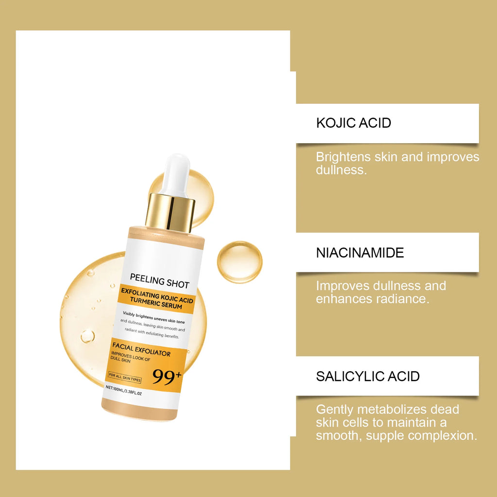 Kojic Acid Turmeric Spray and Serum Keratin Care Exfoliating Peeling Solution Nourishing Hydrating Skin Care Firmness