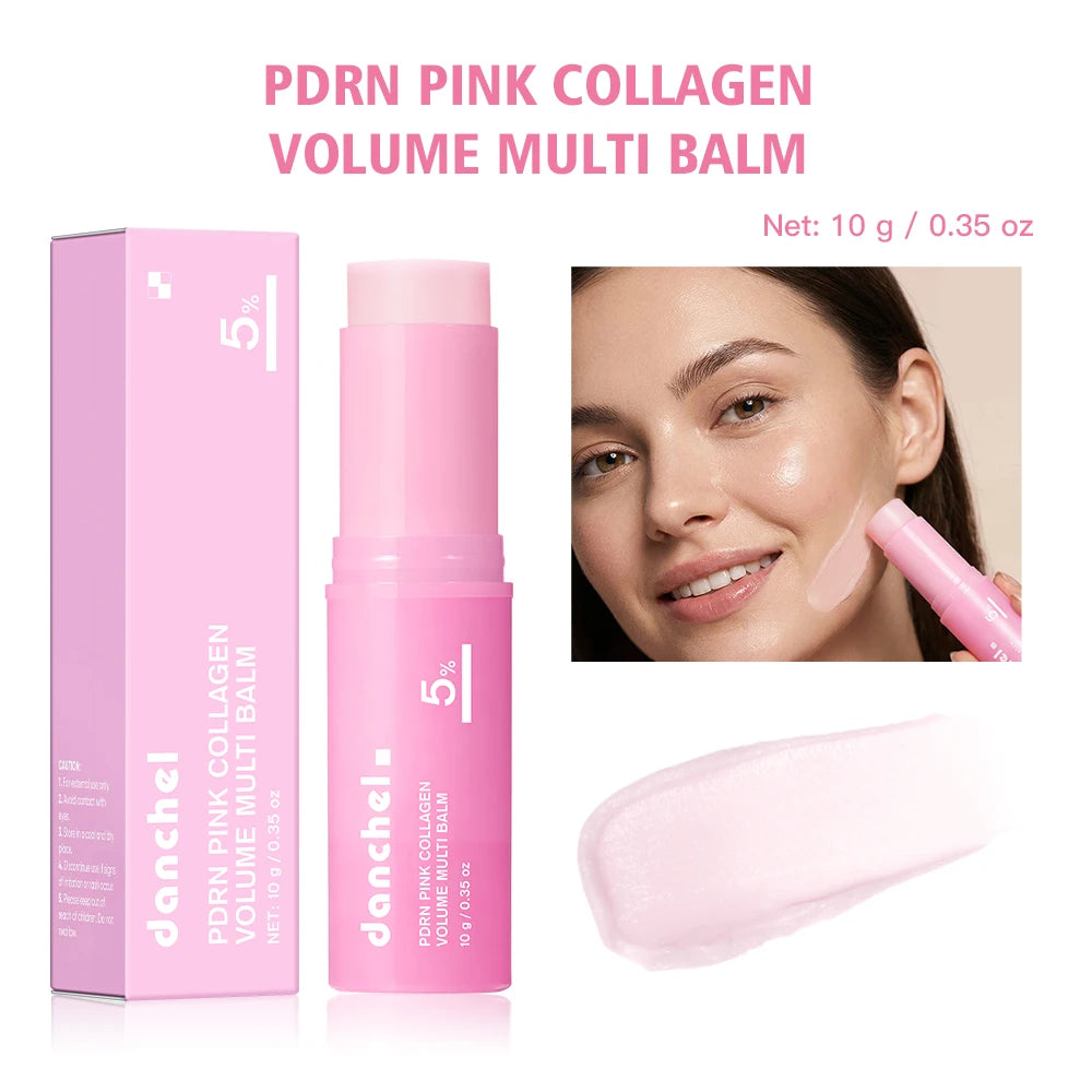 PDRN Pink Collagen Multi Volume Balm Stick Anti Aging Firming Anti Wrinkle For Eye Neck Forehead Smile Lines