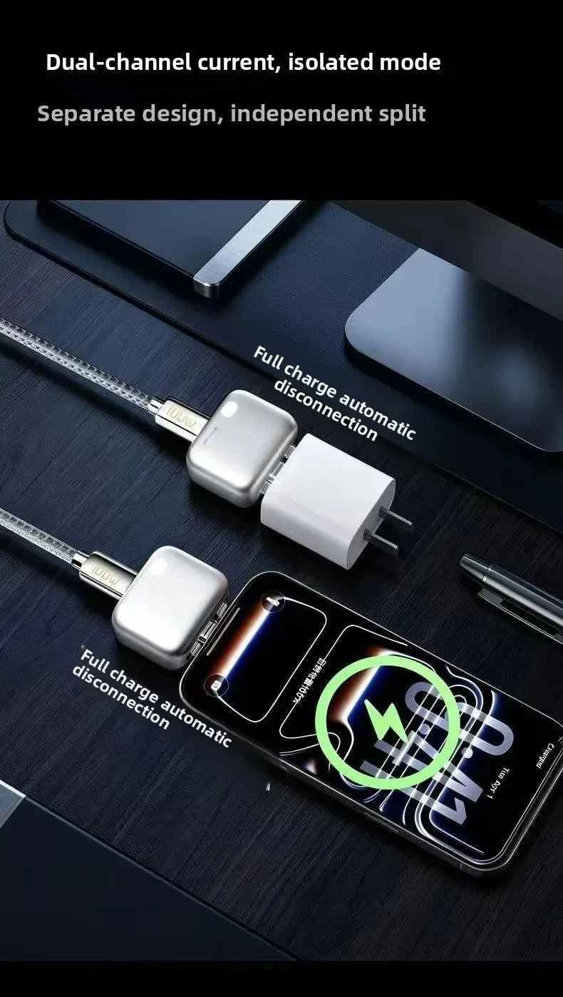 Charge fast, charge safe. This 140W Type-C adapter automatically cuts power the moment your device hits 100% — protecting your battery and giving you peace of mind for overnight charging.