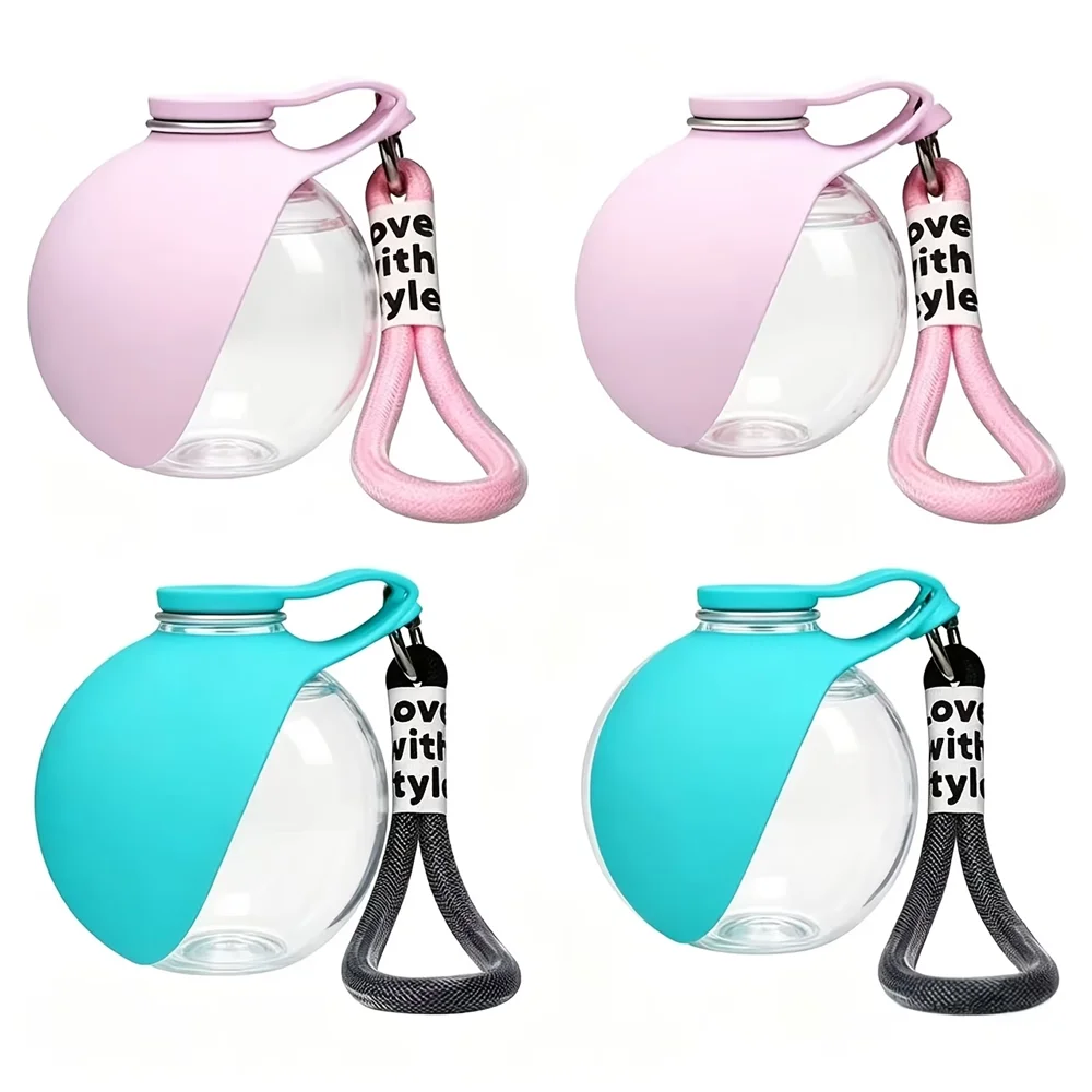 Upgraded 2In1 Portable Water Bottle with Collapsible Dog Bowl,Leakproof Round Travel Cup with Lanyard And Hook,Dog Water Bottle
