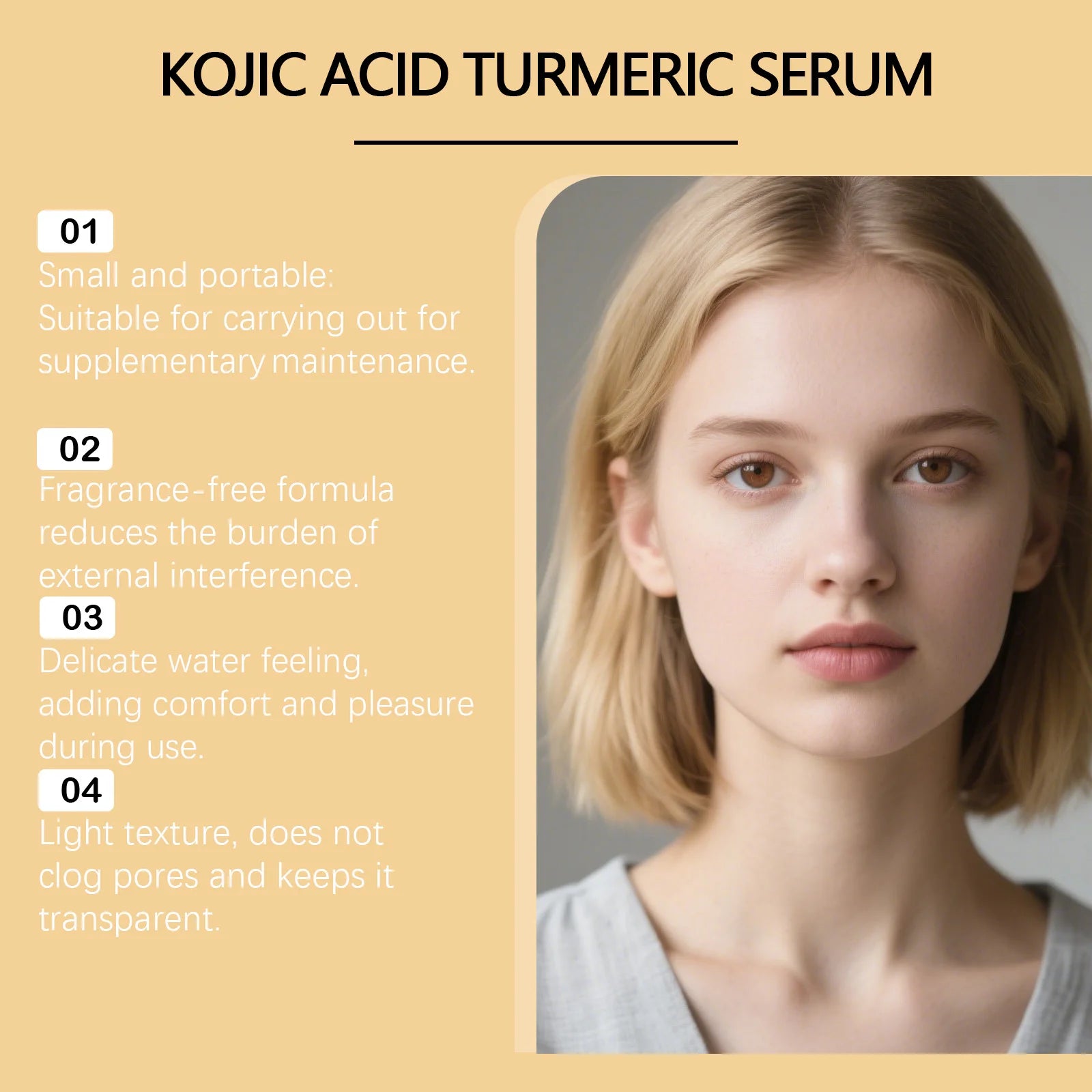 Kojic Acid Turmeric Spray and Serum Keratin Care Exfoliating Peeling Solution Nourishing Hydrating Skin Care Firmness