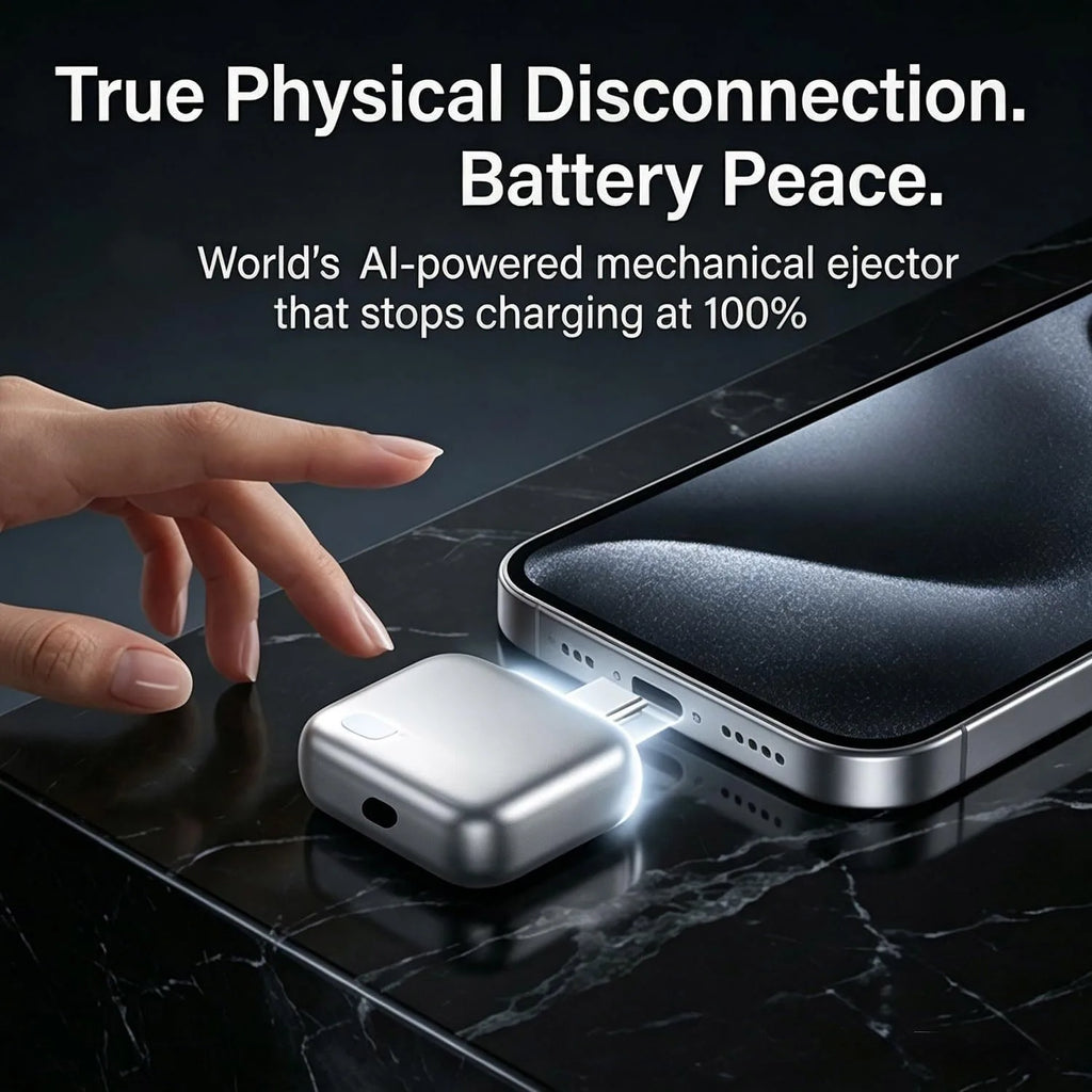Smart Auto Unplug Charger Mechanical Ejector with True Physical Disconnection Fully Automatic Separation upon Charging Completio