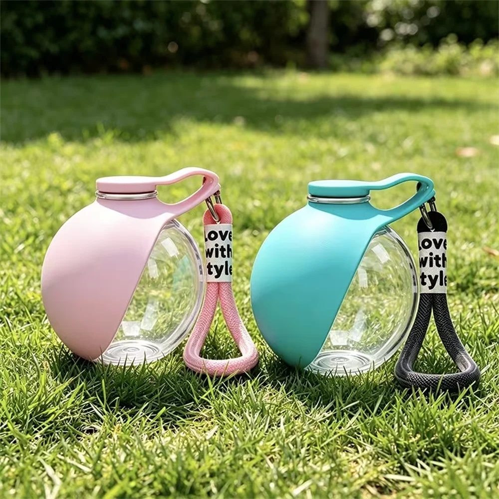 Upgraded 2In1 Portable Water Bottle with Collapsible Dog Bowl,Leakproof Round Travel Cup with Lanyard And Hook,Dog Water Bottle