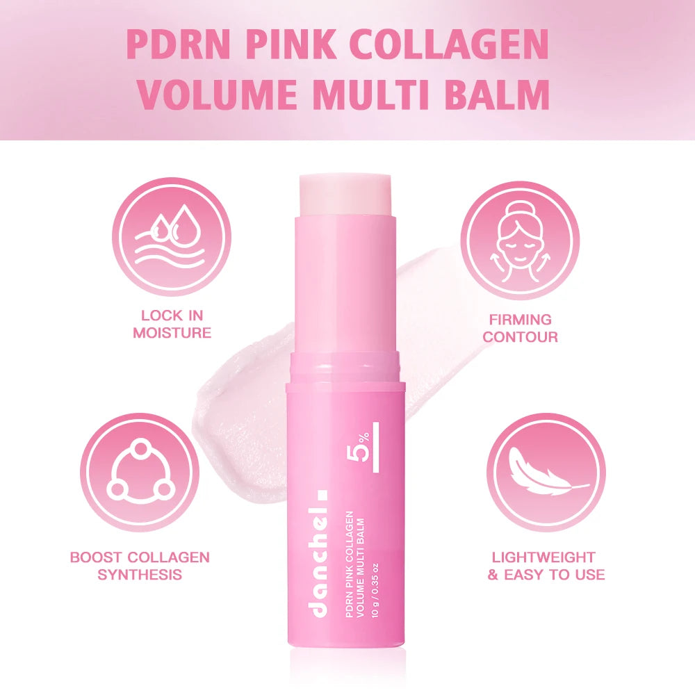 PDRN Pink Collagen Multi Volume Balm Stick Anti Aging Firming Anti Wrinkle For Eye Neck Forehead Smile Lines