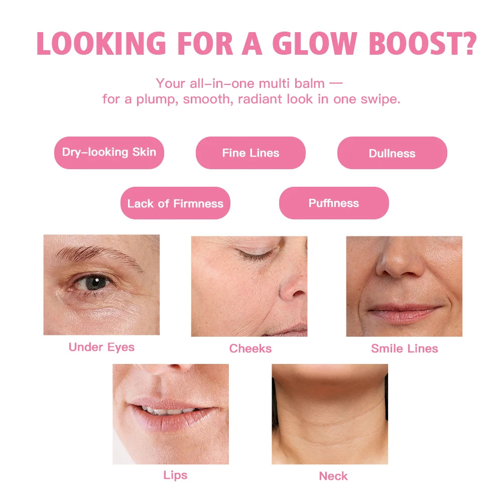 PDRN Pink Collagen Multi Volume Balm Stick Anti Aging Firming Anti Wrinkle For Eye Neck Forehead Smile Lines