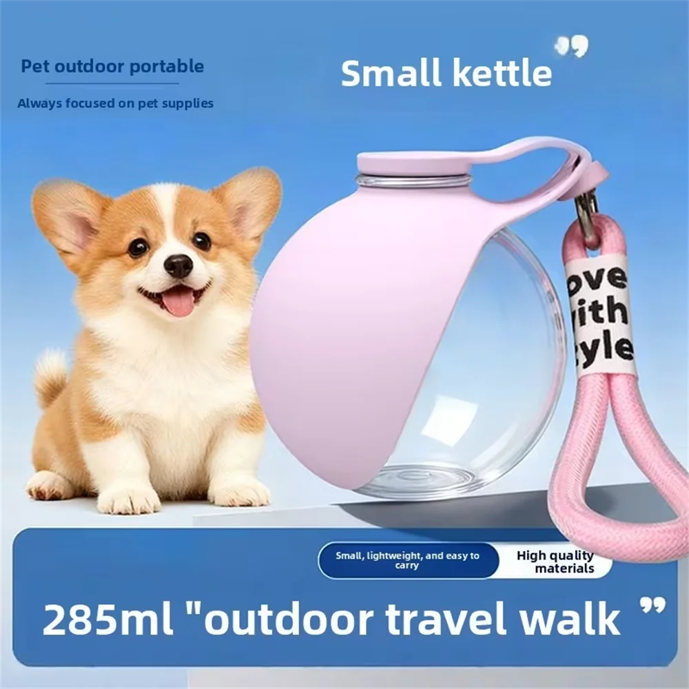 Upgraded 2In1 Portable Water Bottle with Collapsible Dog Bowl,Leakproof Round Travel Cup with Lanyard And Hook,Dog Water Bottle