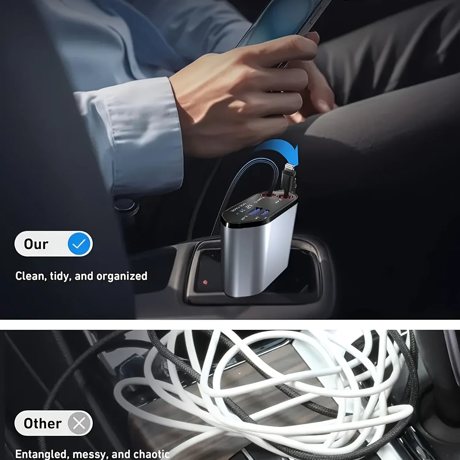 120W Retractable Car Charger