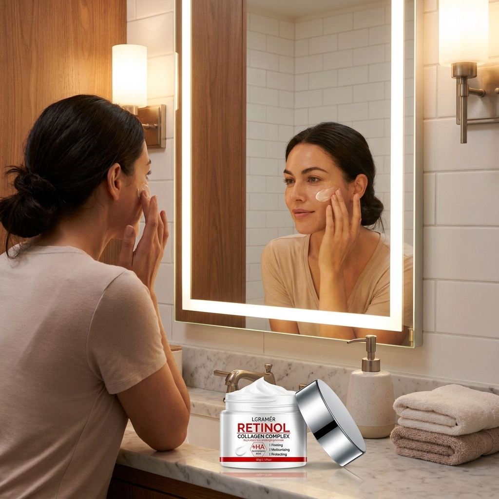 Retinol Lifting Firming Cream in use