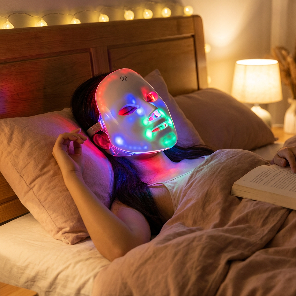 Wireless 7 Colors LED Face Beauty Machine in use
