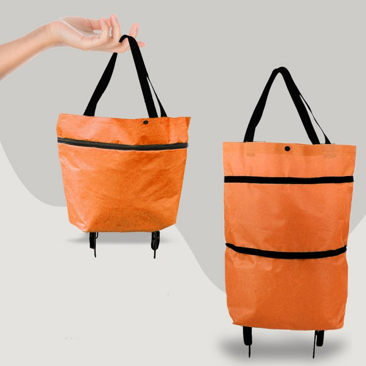2-in-1 Foldable Shopping Bag with Wheels