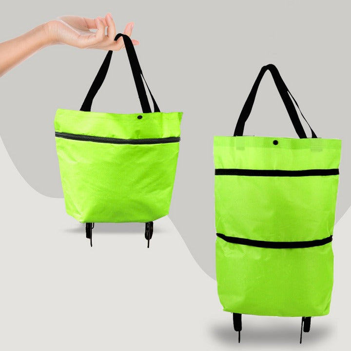 2-in-1 Foldable Shopping Bag with Wheels